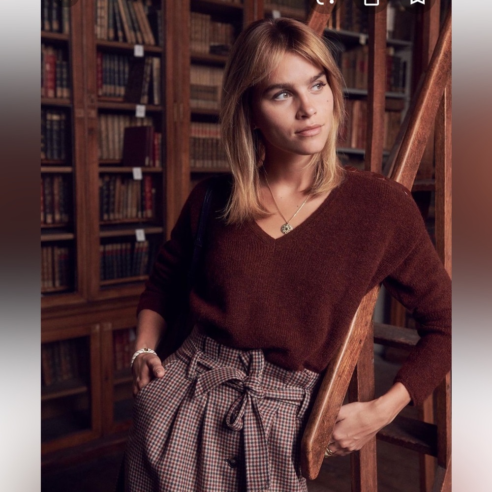 New Sezane Nelson Brown Buttoned Women's Sweater S - Picture 2 of 2